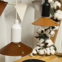 leather lampshade spotlight protector cover dustproof removable washable light lamp cover light accessory