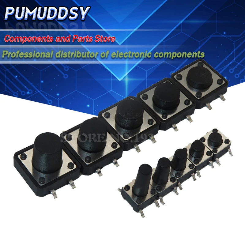 20 шт. SMD 4PIN 6x6x4.3/5/6/7/8/9/10 мм микро такт переключатель 0.5A 50 в кнопочные переключатели 6x6x4,3 мм 6x6x5 мм 6x6x6 мм 6x6x7 мм 6x6x8мм