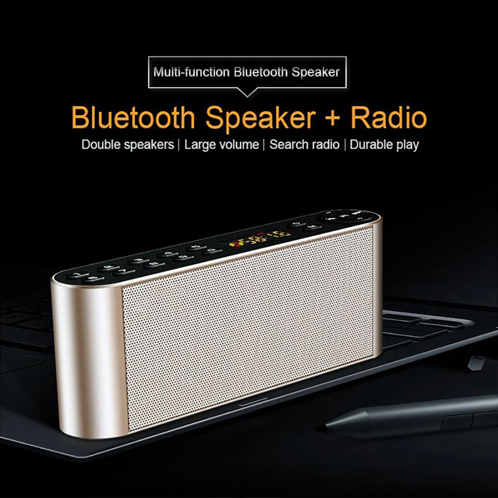 Bluetooth Speaker Portable Wireless Audio Speakers HiFi Stereo Sound Dual with Mic Support TF Card U Disk AUX FM Radio | Электроника