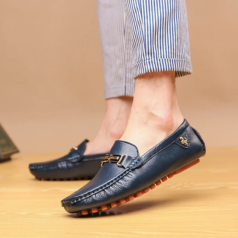 

Leather Men Shoes Driver Luxury Brand 2021 Casual Slip on Formal Loafers Moccasins Driving Shoes Male Business Office Sneakers