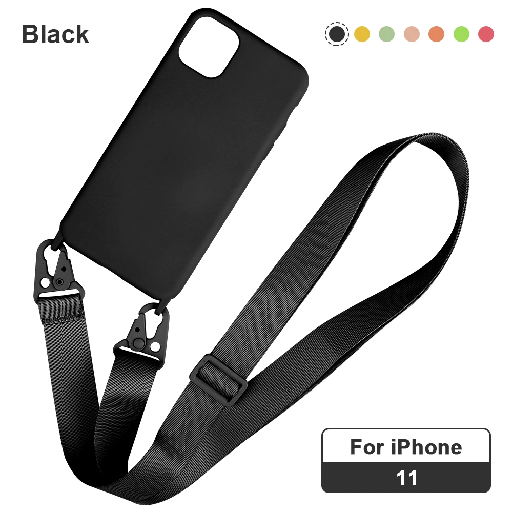 Силиконовые противоударные чехлы из твила с широкополосным шнурком для iPhone 11 XR XS
