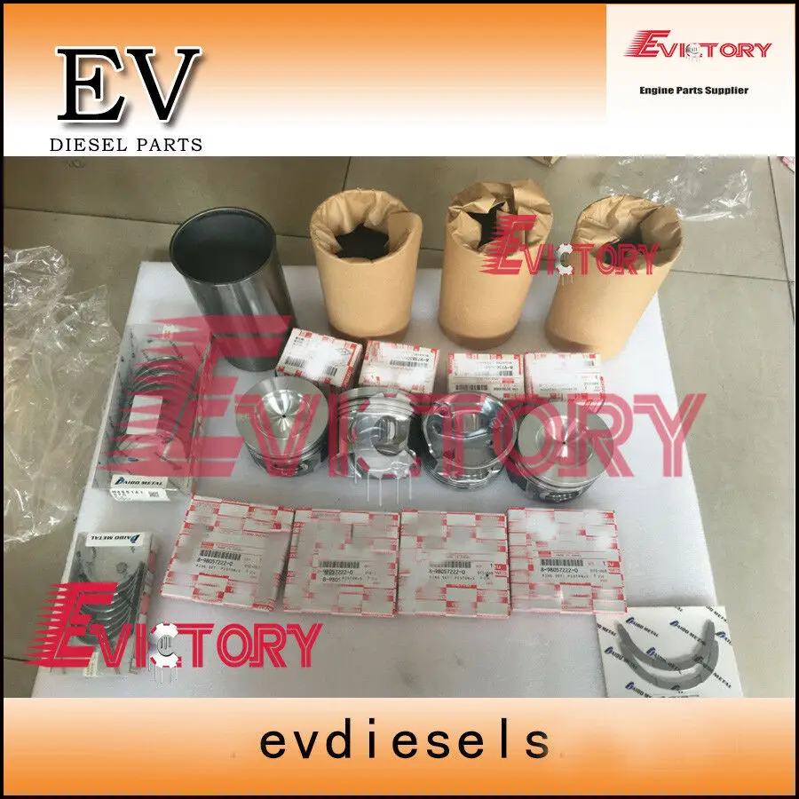 

For Isuzu 4JJ1T 4JJ1 4JJ1X piston+ring+liner+gasket+bearing+valve for JCB JS130LC