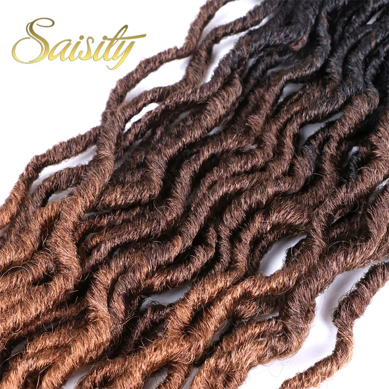 Синтетические Ombre Faux locs кудряшки для наращивания Saisity 18 дюймов вязанные крючком косички для наращивания волос 24 пряди