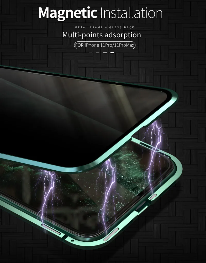 Для iPhone XS MAX анти-открытый чехол для телефона XR Магнитная Адсорбция двойное стекло в рамке i7 8P защитный чехол