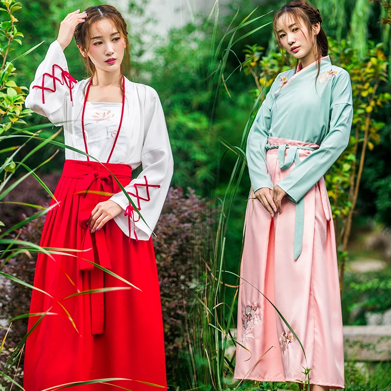 

Hanfu Dance Costume Chinese Dance Costumes Festival Outfit Red Hanfu Dress Chinese Folk Dance Costumes Han Tang Suit SL1236