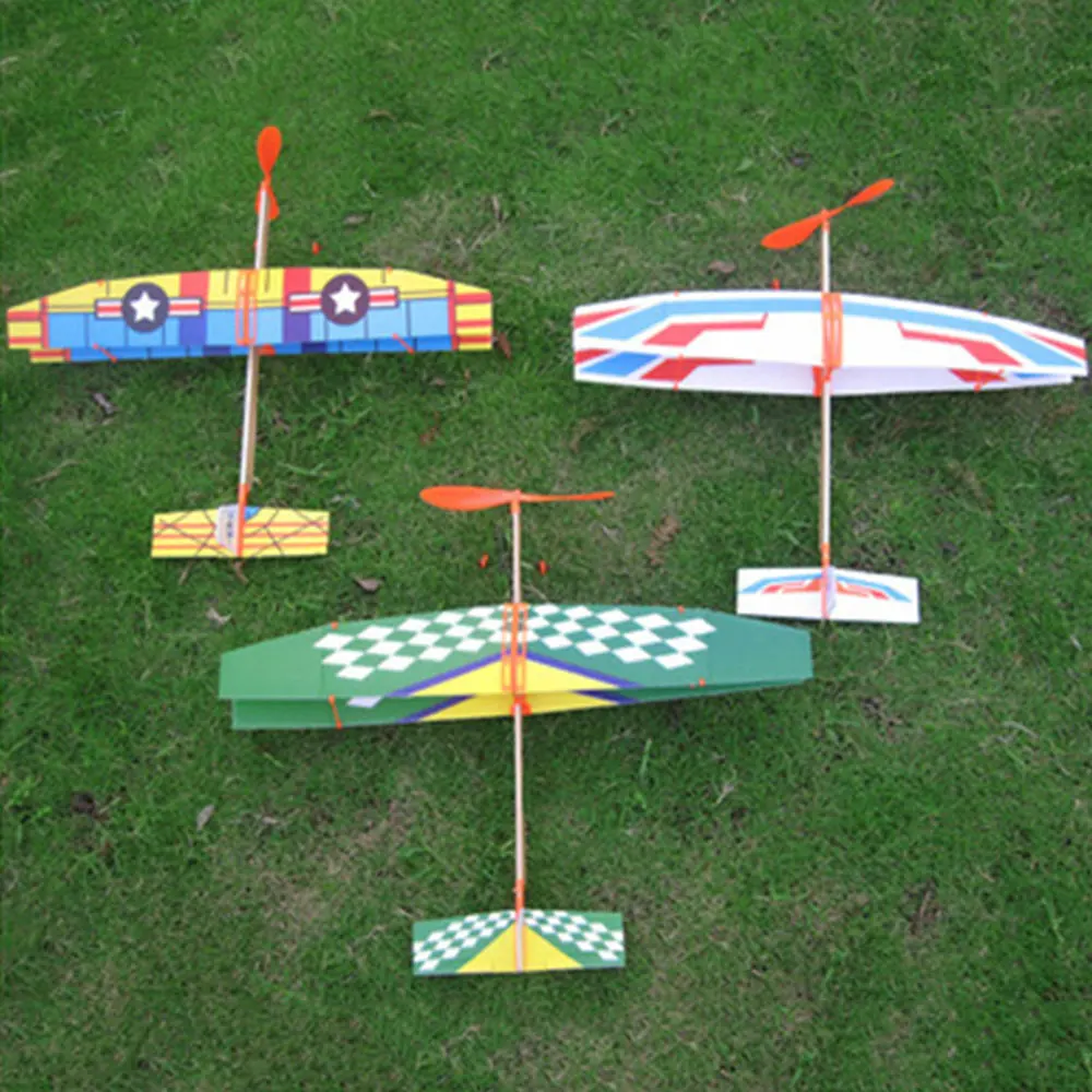 Игрушки для детей Резиновая лента планер летающий самолет модель самолета
