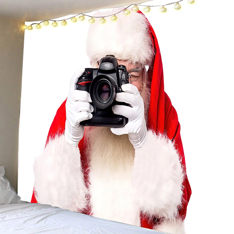 

2021 г., Лидер продаж, Рождественский гобелен с принтом Санта-Клауса, украшение для стен, прикроватный гобелен, Скандинавская спальня, домашни...