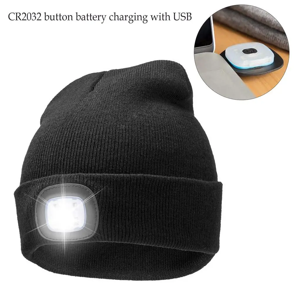 

Уличная спортивная теплая шапка для альпинизма, шапка со светодиодной лампой, мягкая легкая теплая шапка с передними и задними фонарями