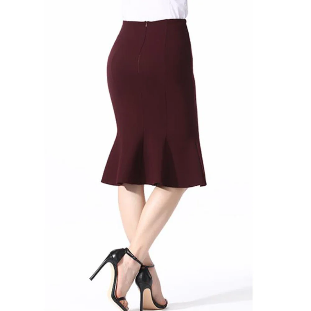 

Mermaid Trumpet Skirts Womens High Waist Stretch Slim Skirt Clothing Elegant Hips-Wrapped Bodyon Pencil Office Lady Work Skirts