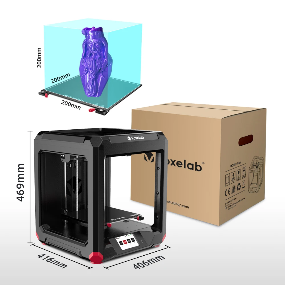 3D-принтер Voxelab Aries FDM высокоточный двойной рельсовый экструдер с вертикальной