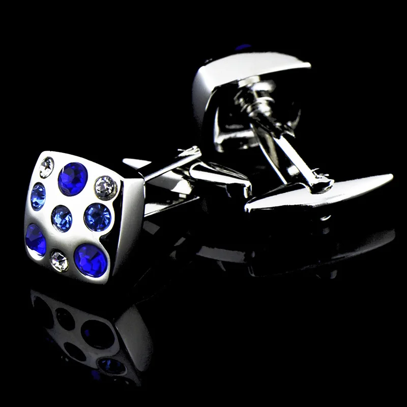 Cufflinks French Shirts Men's and Women's Suits Business Wedding Party Variety Show Gifts High Grade Simple Crystal Cuff Links |