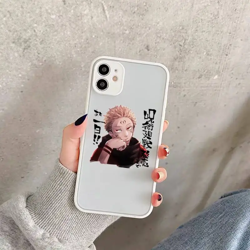 

Jujutsu Kaisen Phone Case For iPhone 12 11 Mini Pro XR XS Max 7 8 Plus X Matte transparent White Cover