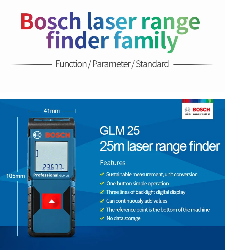 BOSCH лазерный дальномер 25/30/40/50/70/80/250 метров электронный инфракрасный объем номер линейка Высокоточный измерительный прибор