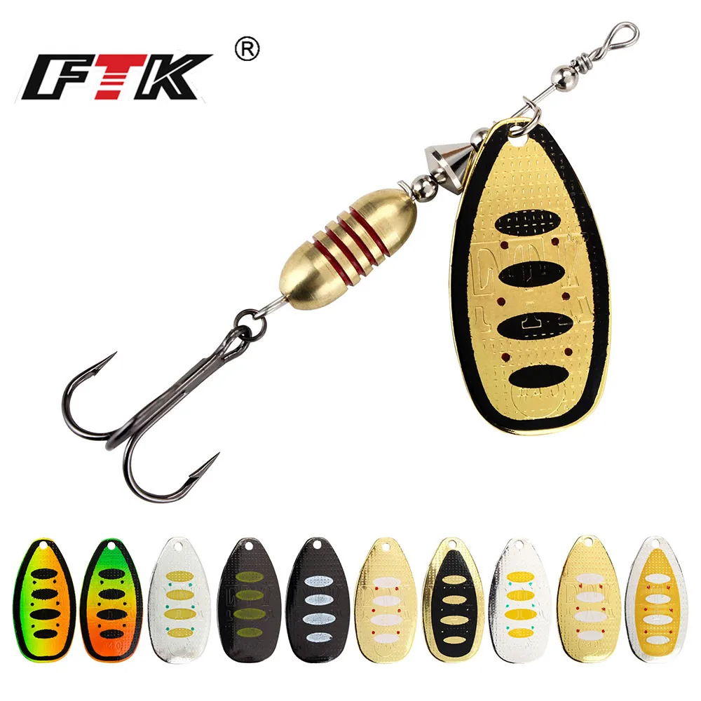 

FTK Fishing Lures Spoon Lure Spinner Bait 18g With Feather Treble Hooks 2# Arttificial Bait Metal Wobblers Pike Tackle