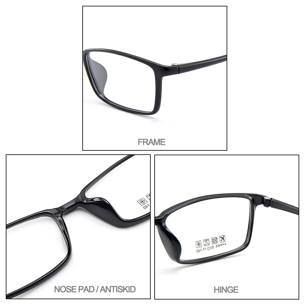 

CICCOLINI Classic Transparent Men Glasses Frame Optics Ultralight Plastic TR90 Male Myopia Prescription Eyeglasses Frames MD2005