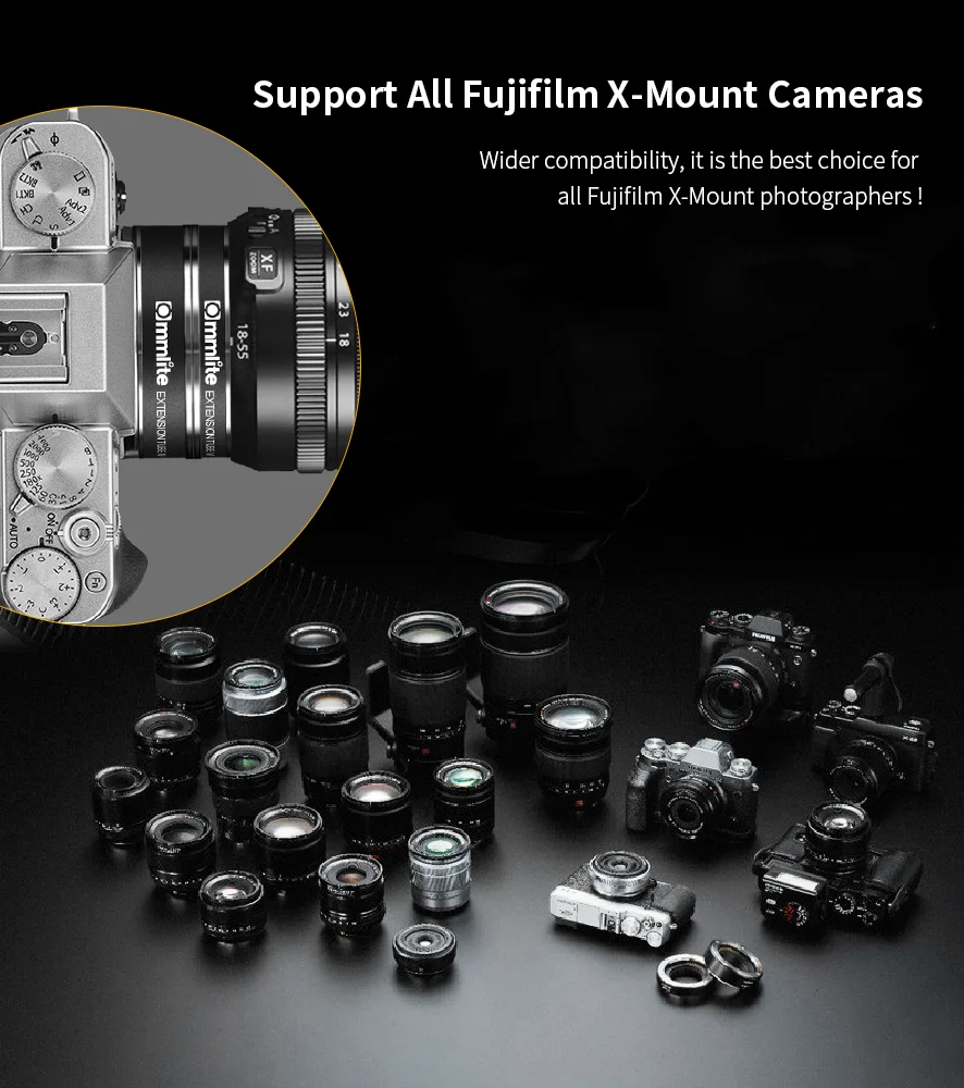 Commlite переходное кольцо объектива Автоматическая удлинительная трубка для Fujifilm X