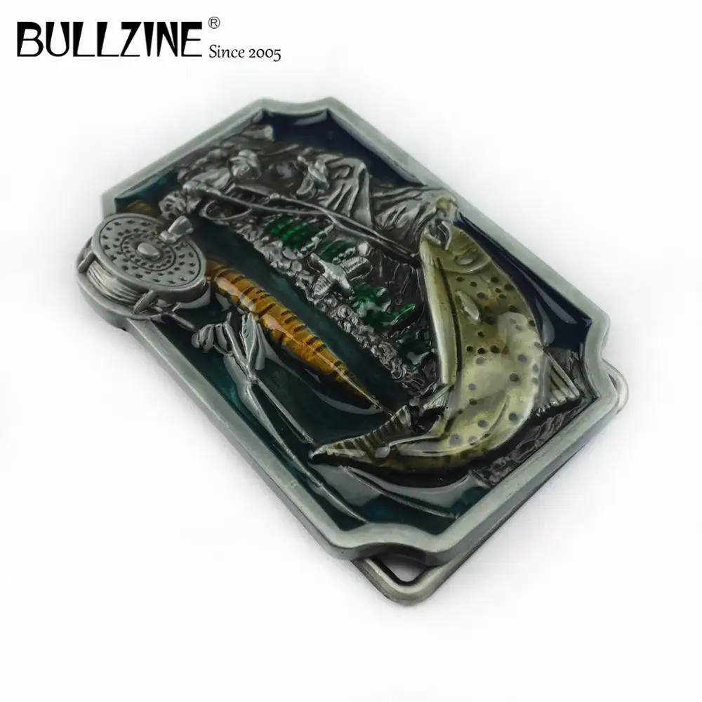 Bullzine опт рыболовные пряжка на ремешке с цветной эмалью магическое Оловянное