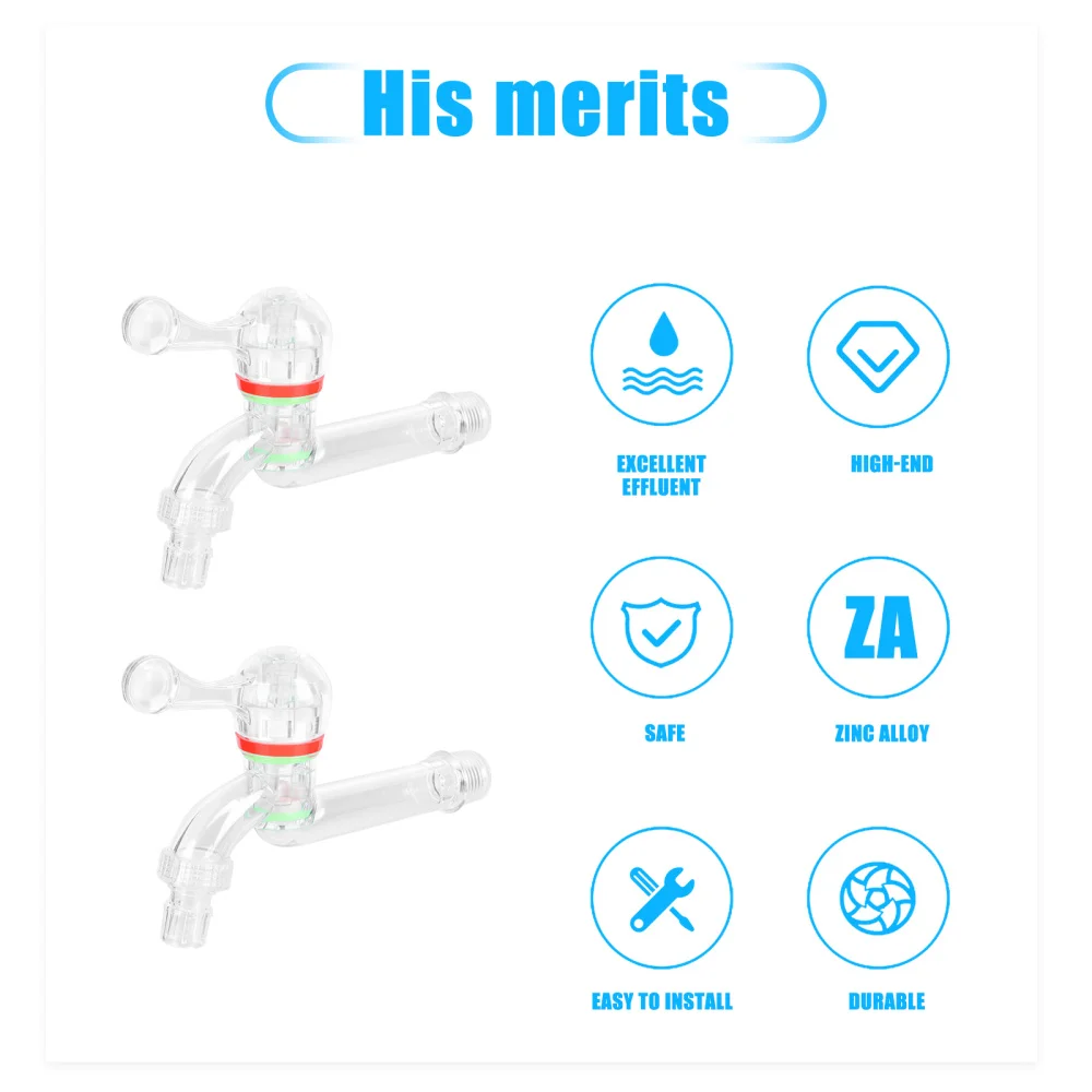 

2 Pcs Water Balcony Sink Washing Machine Tap