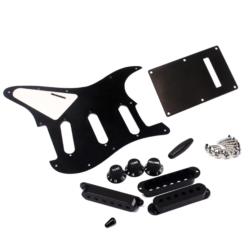 

1set SSS Electric Guitar Pickguard Back Plate Pickup Cover Knobs Tips For St SQ Accessories Parts
