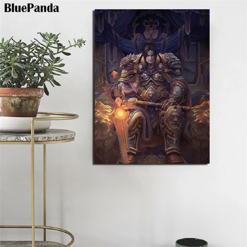 Warcraftes World Poster King Varian Wrynn высокое качество Печать холст Картина ядро декоративные