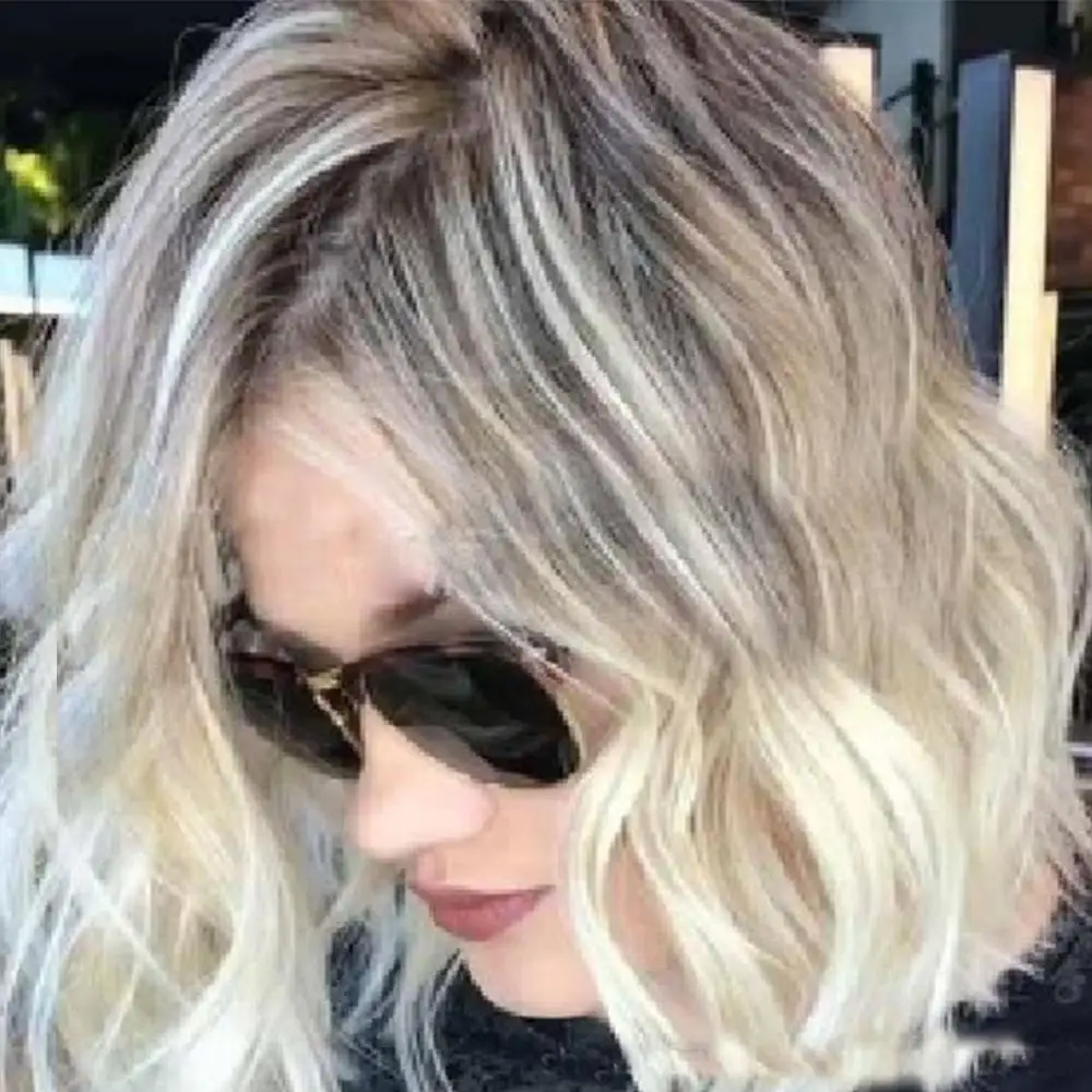 Soft Shaggy Layered Blonde Swept Bangs Full Synthetic Wig Natural Wave Women's Wigs Colour Choices Flexible Natural Look