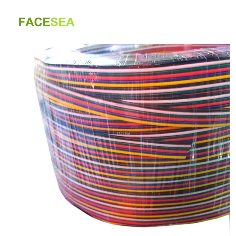 100 м 6Pin Удлинительный кабель провод шнур Луженая Медь светодиодный разъем 22AWG для