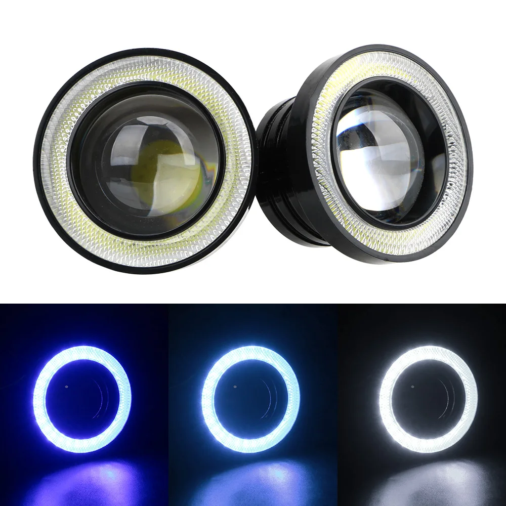 

DRL 2Pcs/set Angel Eyes 2.5" 3.0" 3.5" Fog Lamp Car-styling Car COB LED Driving Lights
