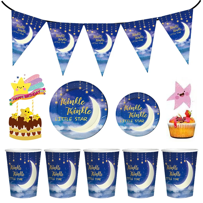 Пересекающимися мигающими звездами с принтом маленькая звезда тема вечерние