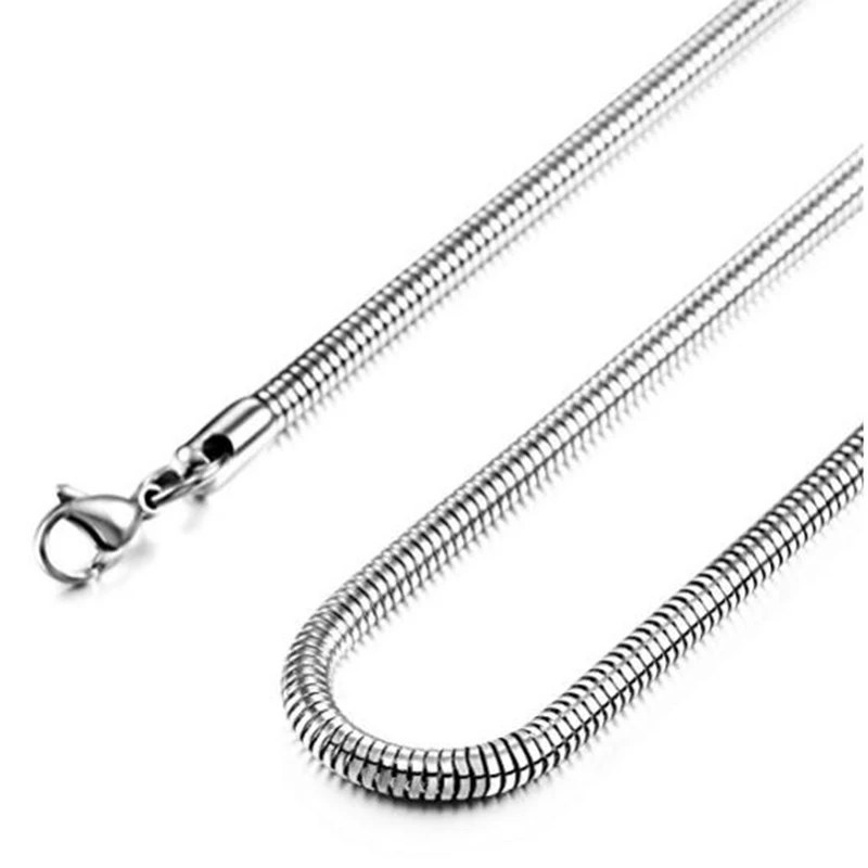 RIR 1 PCS Snake Necklace Stainless Steel Gold Silver Rose Fashion Simple 1.2mm and 1.5mm Chain 18 - 28 Inch Choose | Украшения и