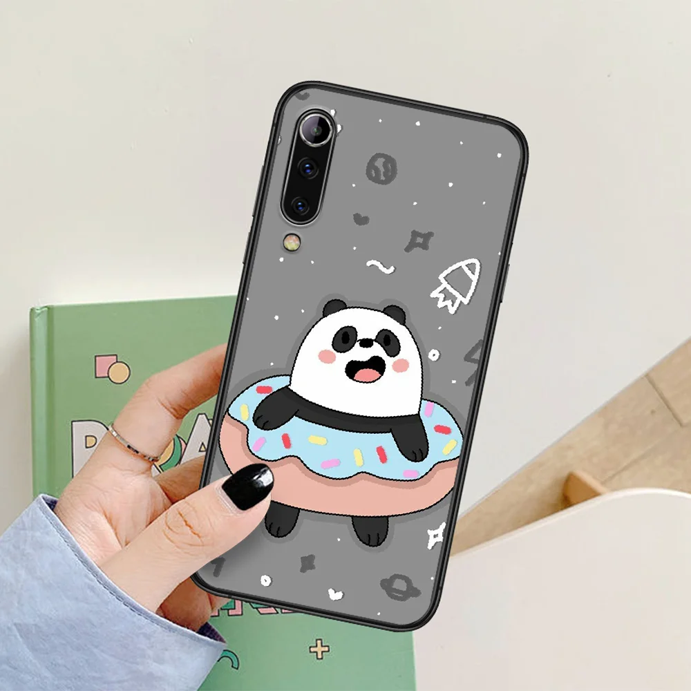 

cartoon Bare Bears Phone Case For Xiaomi Mi Note 10 A3 9 MAX 3 A2 8 9 Lite Pro Ultra black Cover Painting Funda 3D Hoesjes