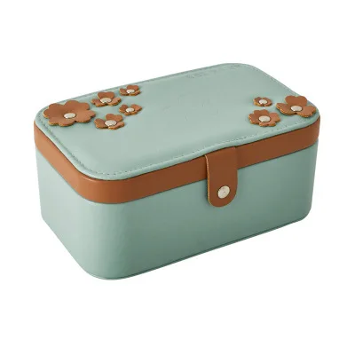 

candy color fashion women luxury jewelry box mini style leather Jewelry Storage Case for Home Travel girl gift 200805-22