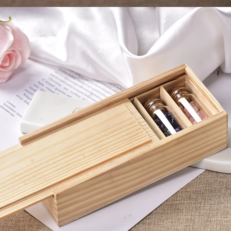 1Box-packed с натуральными кристаллами гравия образца стеклянная бутылка