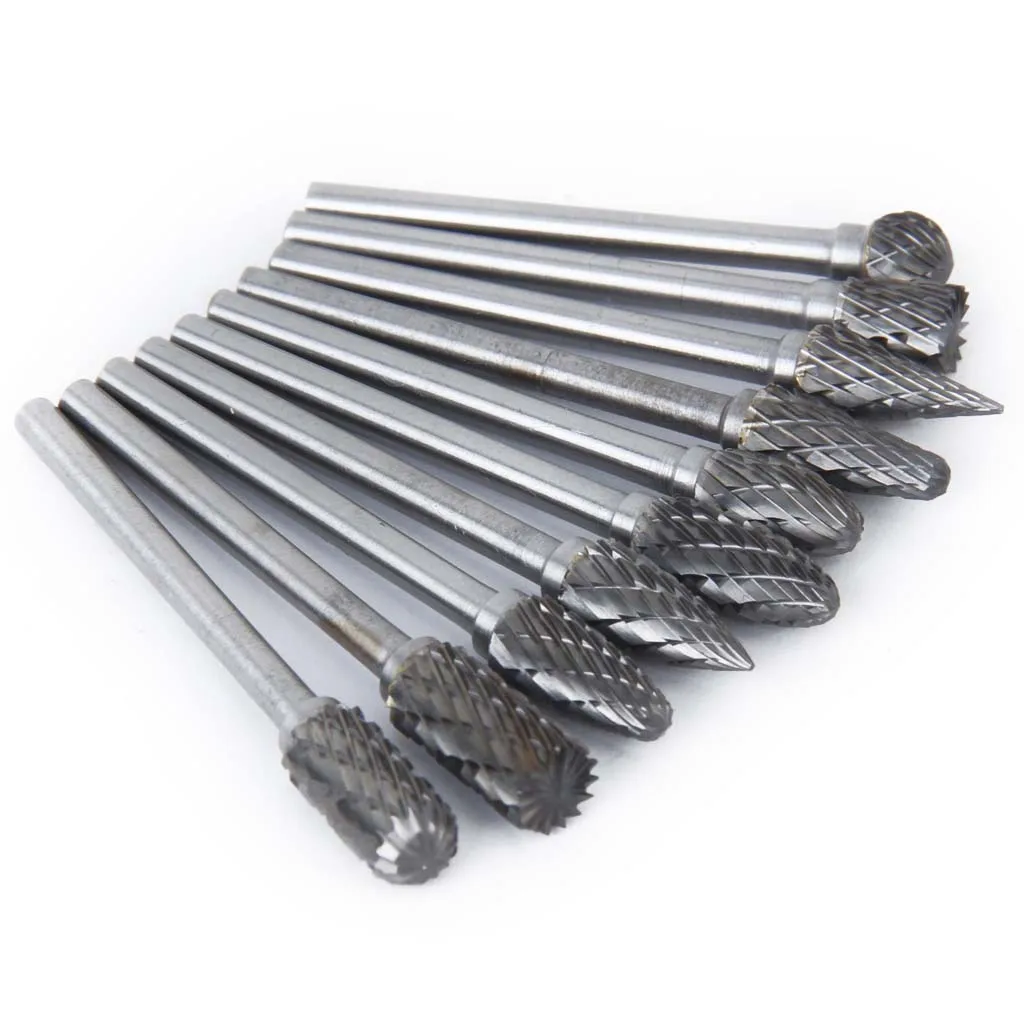 

10Pcs 1/8'' Carbide Cutter Rotary Burr Set CNC Engraving Bit Grinding 6mm