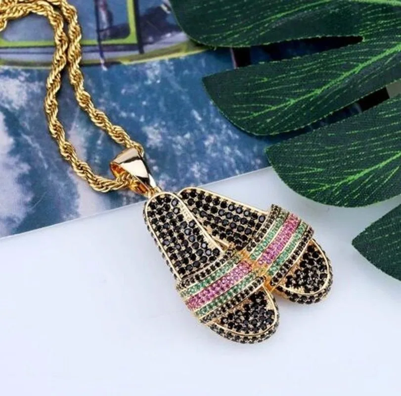 Ожерелье тапка с подвеской для обуви украшение в стиле хип хоп мужчин и женщин