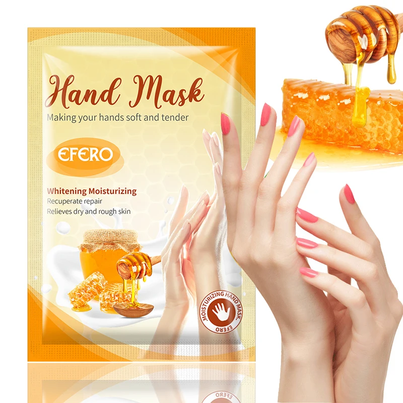 

EFERO 7Pair Honey Moisturizing Hand Mask Hydrating Whitening Hand Skin Care Spa Gloves Anti-Wrinkle Exfoliating Remove Dead Skin