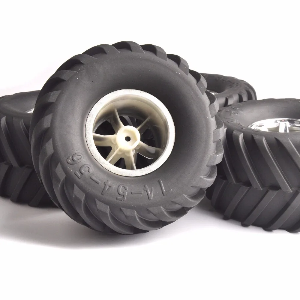 

4Pcs For HSp HPI Car 12mm Hex 135mm1:10 Bigfoot Monster Truck RC Tires&Wheel