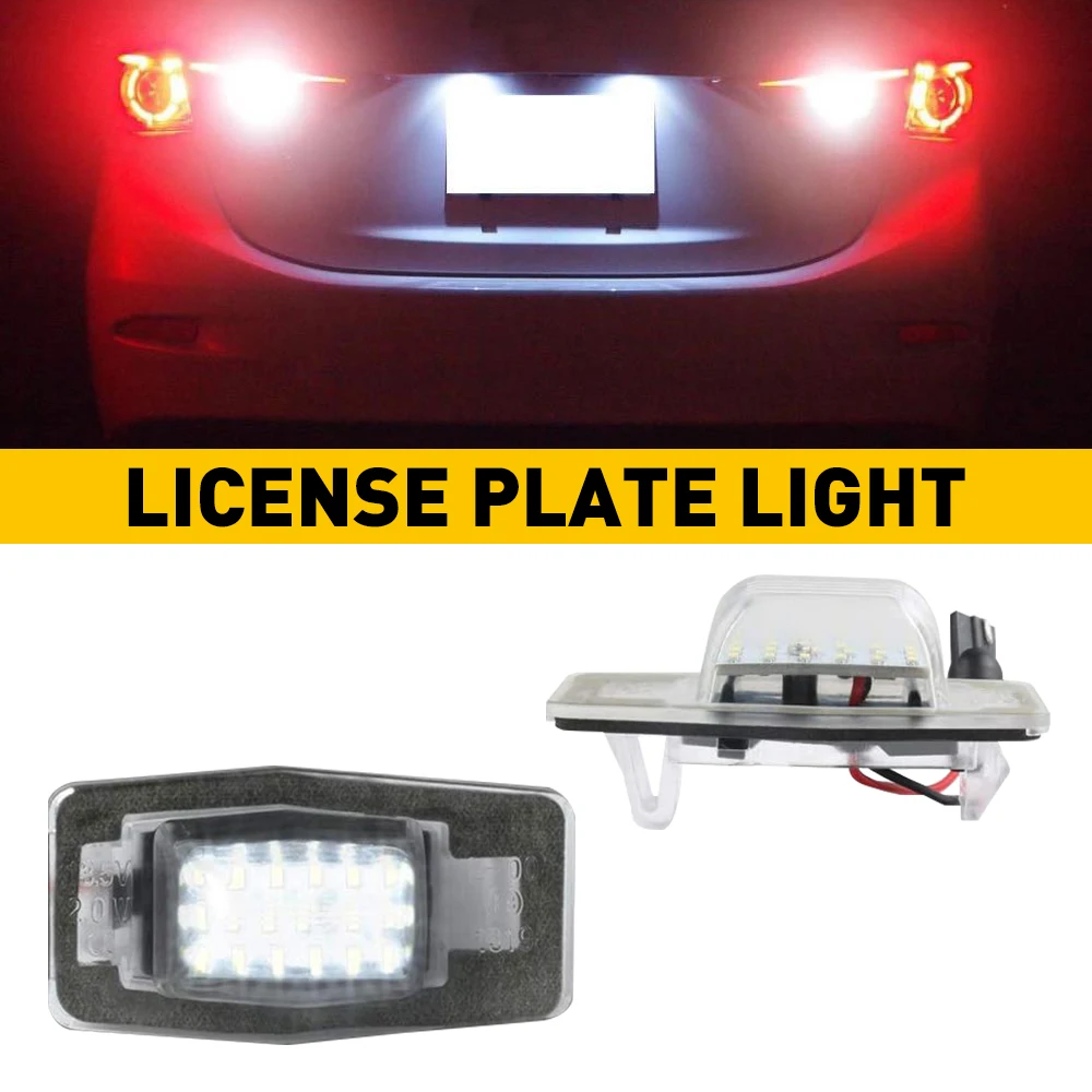 

2Pcs CANBUS LED License Plate Lights Lamps No Error for Ford Escape 2001-2007 Mazda Miata MX-5 Protege 5 MPV Tribute 6000K White