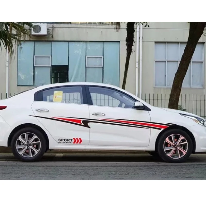 Индивидуальная линия талии для кузова автомобиля спортивные наклейки с обеих