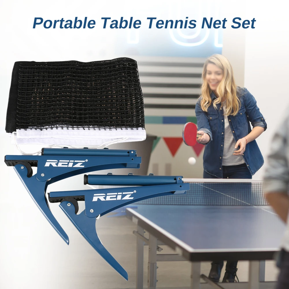 

Portable Ping Pong Net Collapsible Table Tennis Net Clipper Spring Clamp Type Ping Pong Net Indoor Outdoor Training Competition