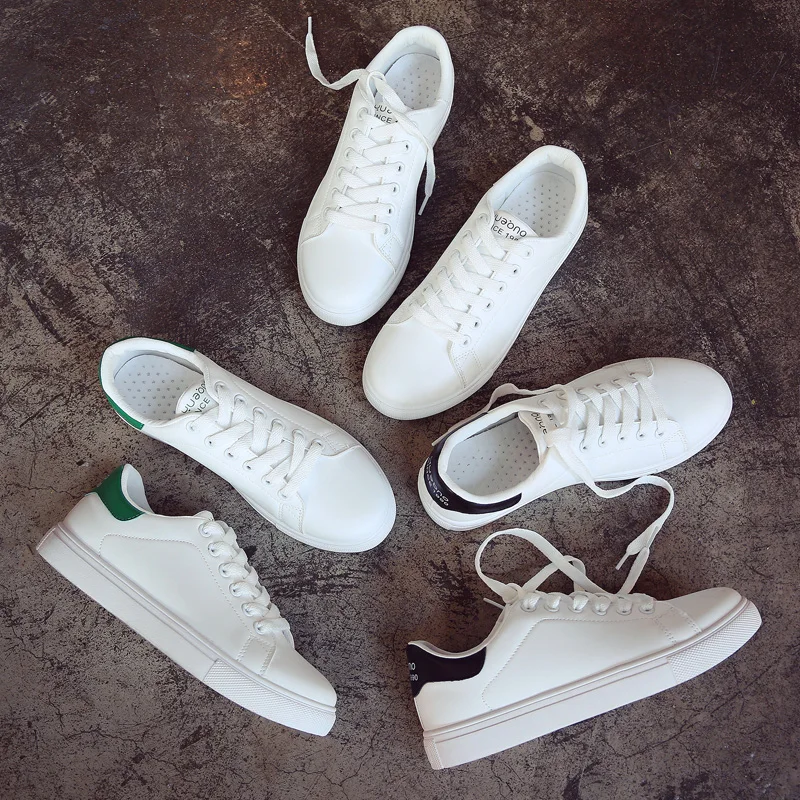 

2021 spring new small white shoes women's net red Korean student lace up board shoes flat sports and leisure Women's shoes