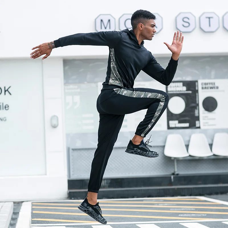 Мужской спортивный свитер для бега фитнеса тренировочный костюм свободная