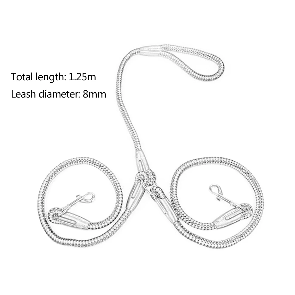 

Double Dog Leash One Drag Braided Tangle By Strong Nylon Ribbon For Walking Training Adjustable Size Pet Safety Traction Rope