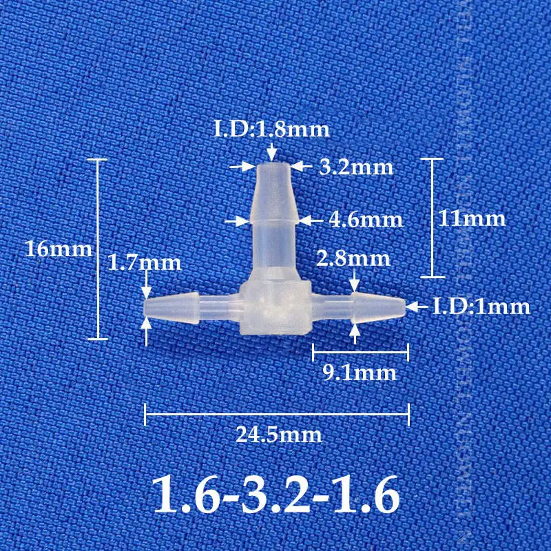 

T-образные переходники NuoNuoWell 2-3,2 мм пластик 5-100 шт