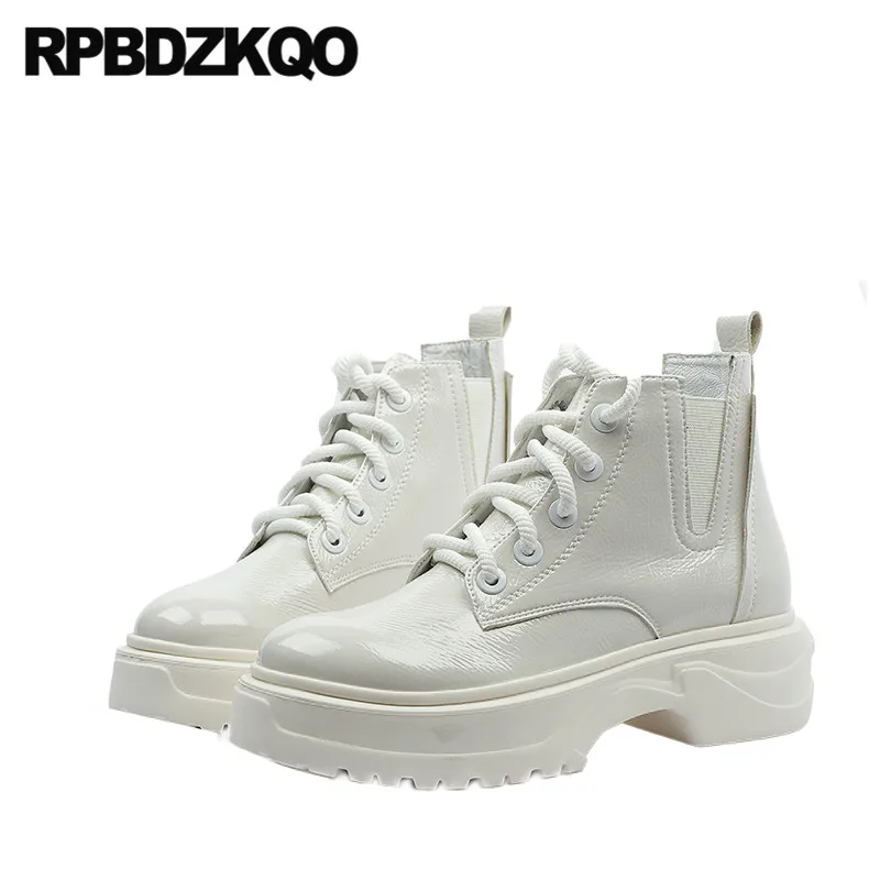 Ботильоны женские на шнуровке спереди повседневные боевые высоком каблуке