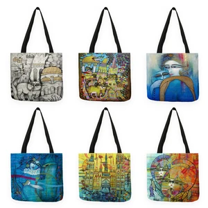 B13066 Ретро египетская Женская художественная сумка, женская сумка-тоут, повседневные сумки через плечо для школы, путешествий, покупок