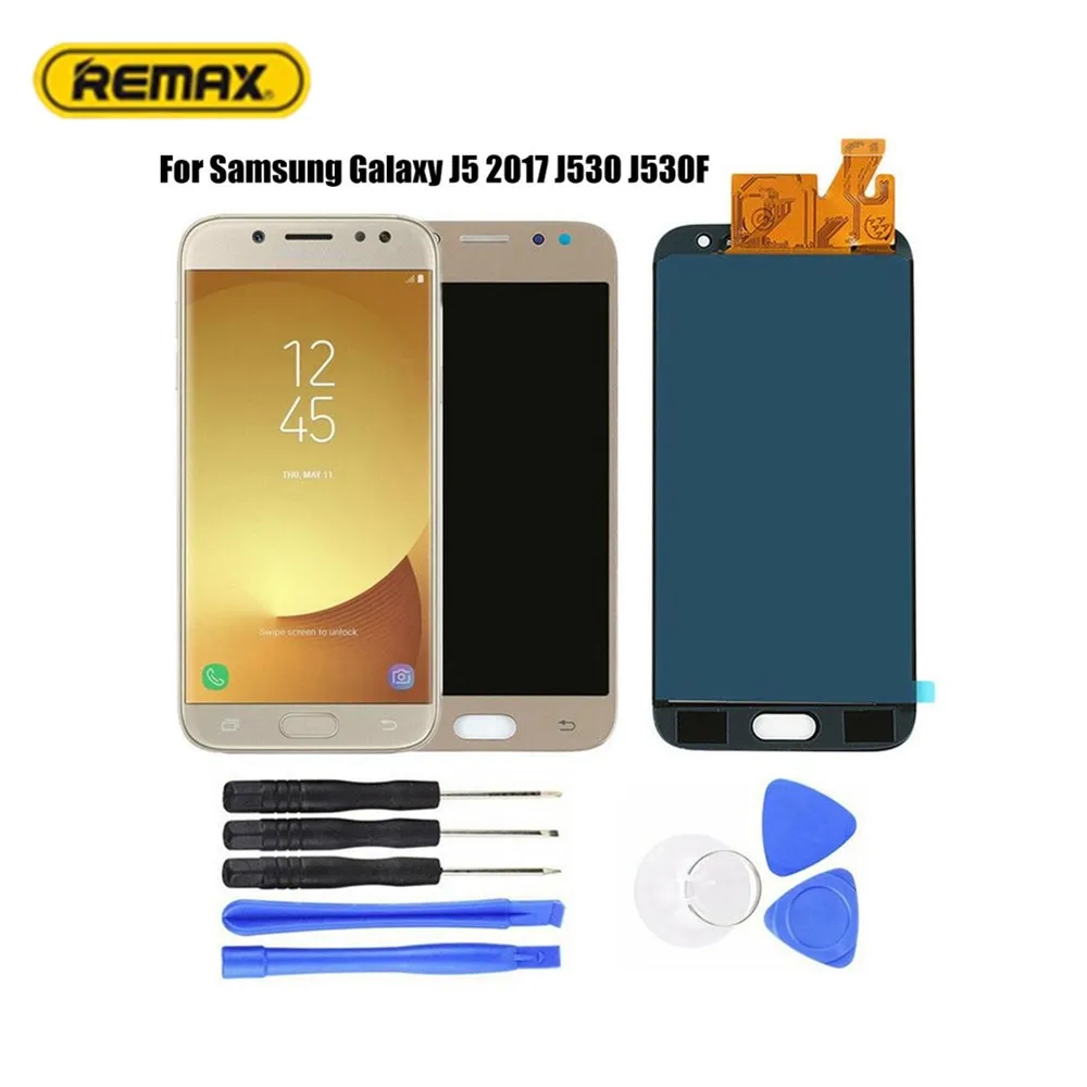 

ЖК-дисплей AMOLED для Samsung Galaxy J5 2017 J530 J530F, сенсорный экран с дигитайзером в сборе с набором инструментов для сборки