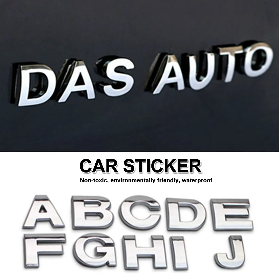 

1 шт. 3D наклейки для автомобиля серебряные буквы DIY металлические значки в форме автомобиля 3D наклейки для автомобиля персонализированные а...