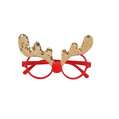 small gold antlers Рождественские украшения для взрослых и детей, праздничные игрушки Санта снеговик, рога, очки, праздничное украшение - Цвет: small gold antlers