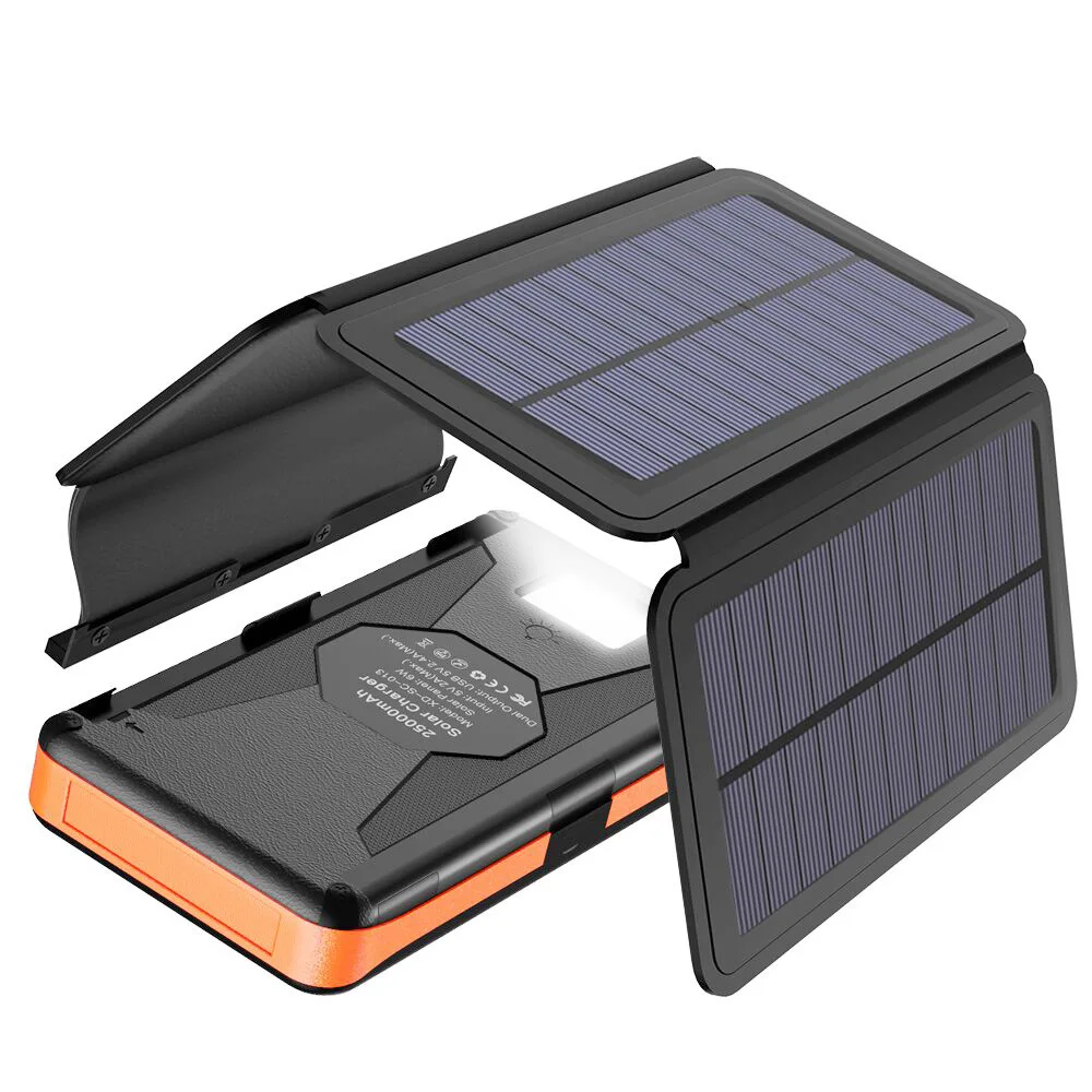 

Solar Power Bank 25000mAh Battery Charger for iPhone 11 12 Pro Max Samsung Huawei Xiaomi LG Sony OPPO Etc Double USB