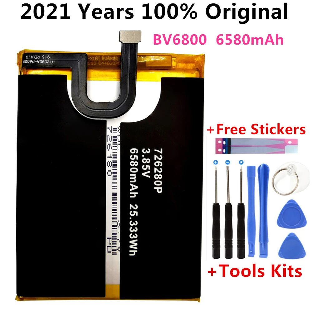 

100% оригинальный новый аккумулятор 6580 мАч bv6800 для Blackview Pro IP68 Водонепроницаемый MT6750T новейшее производство Высококачественный аккумулятор + ...